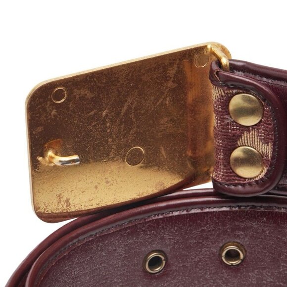 Dior Trotter Belt Size 75 Wine Red Gold Canvas Leather main image 6